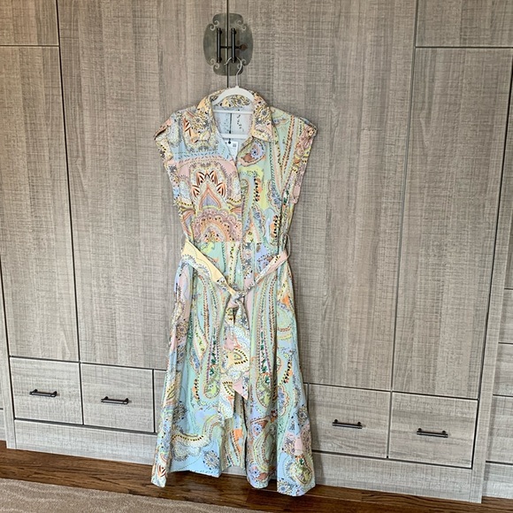 Zara Paisley Printed Midi Shirt‎ Dress - Picture 4 of 15